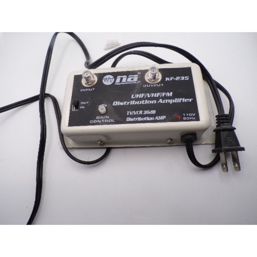 NA KF235 UHF VHF FM Distribution Amplifier TV‎ VCR 36dB Gain Control 110V